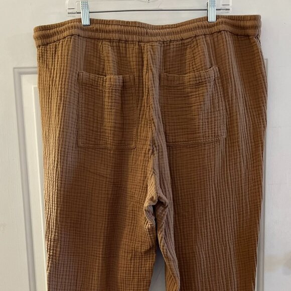 J.Jill Brown Plus-Size Gauze Cotton Summer Casual Pull-On Pants Sz 2x - Picture 4 of 7
